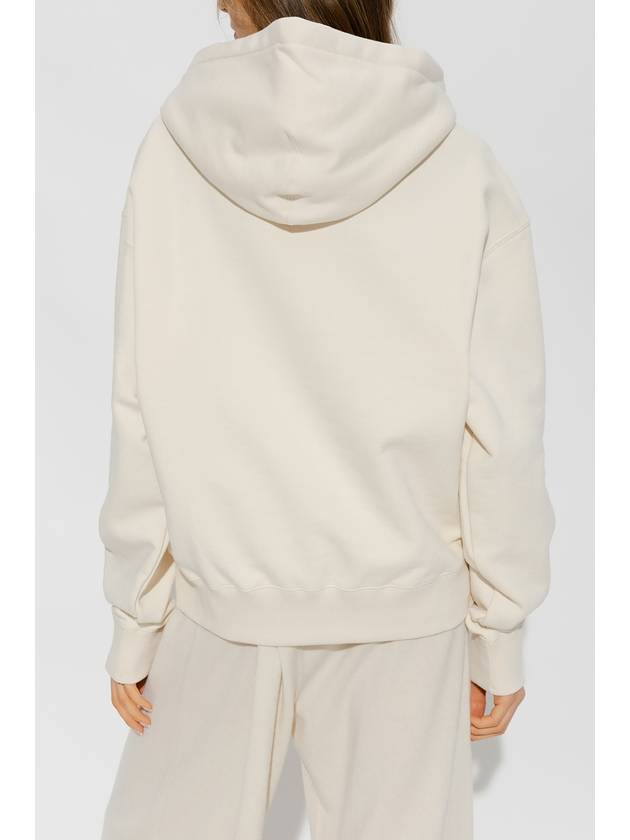 Logo Print Cotton Hoodie Cream - JIL SANDER - BALAAN 5