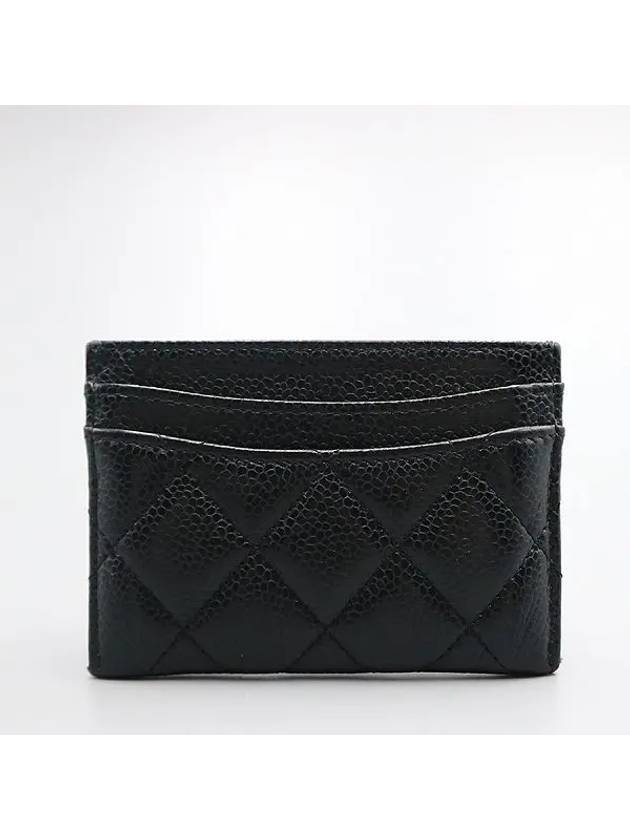 AP0213 Black grained calf caviar skin COCO gold logo classic card holder Matrasse wallet - CHANEL - BALAAN 3