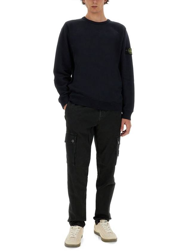 Wappen Patch Crew Neck Cotton Sweatshirt Navy - STONE ISLAND - BALAAN 3