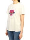 Cinema Heart Motif Cotton Short Sleeve T-Shirt Ivory - MAX MARA - BALAAN 5