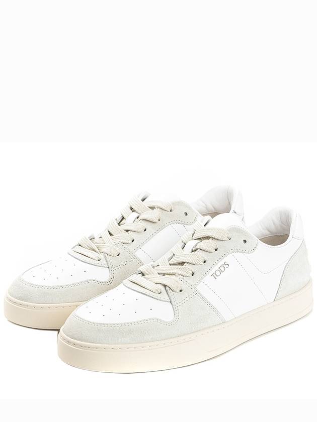 Suede Leather Low Top Sneakers White - TOD'S - BALAAN 2