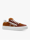 Gancini Low Top Sneakers Brown - SALVATORE FERRAGAMO - BALAAN 5