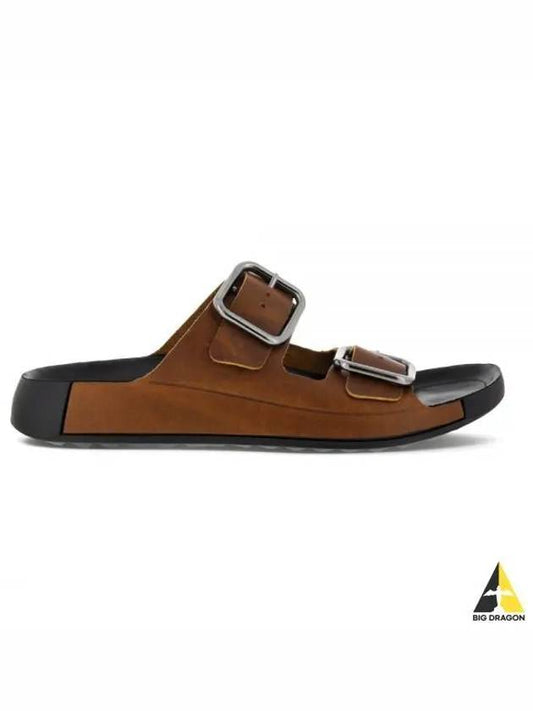 Men's 2ND Cozmo Leather Slippers Brown - ECCO - BALAAN 2