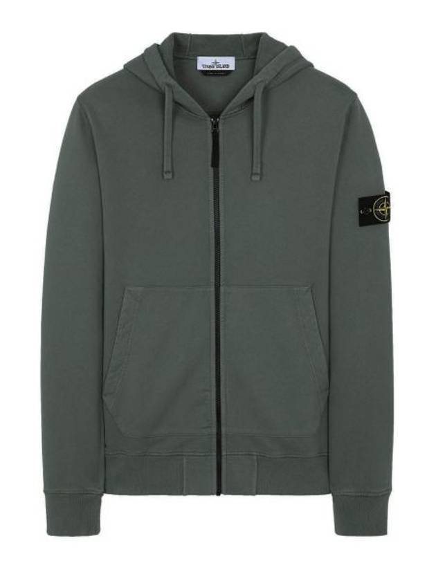 Wappen Patch Cotton Zip Up Hoodie Sage Green - STONE ISLAND - BALAAN 2