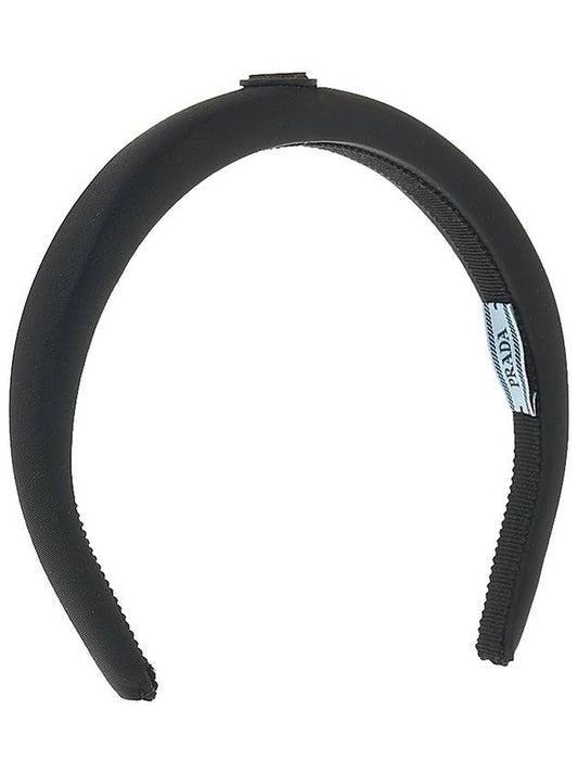 Triangle Logo Re-nylon Headband Black - PRADA - BALAAN 2