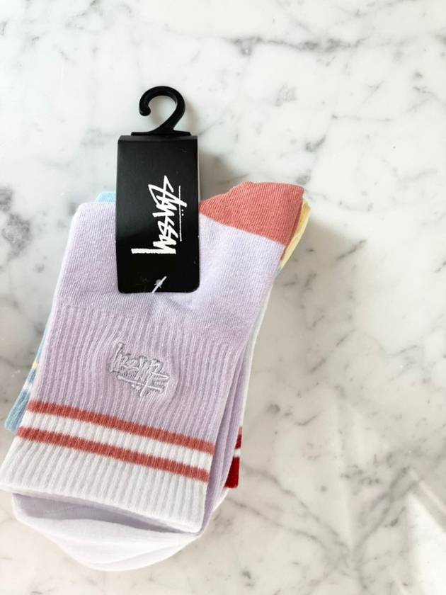 Embroidered Logo Socks 3 Pack - STUSSY - BALAAN.