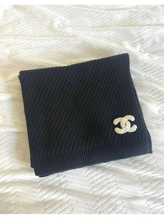 Scarf Cashmere Black White - CHANEL - BALAAN 2