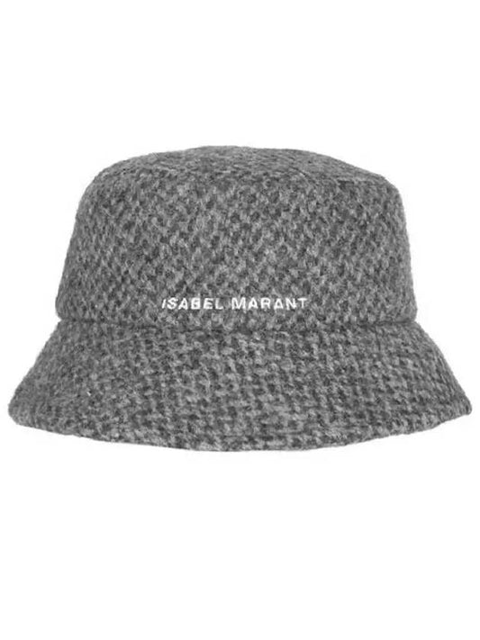 mini embroidered logo bucket hat gray - ISABEL MARANT - BALAAN 2
