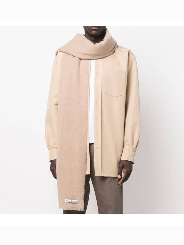 Logo Wool Muffler Oatmeal Melange - ACNE STUDIOS - BALAAN 7