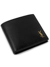 Tiny Monogram Half Wallet Black Gold - SAINT LAURENT - BALAAN 3