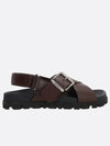 Women s Sporty Leather Sandals Dark Brown - MIU MIU - BALAAN 2