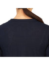 Women's Logo Hem Slim Short Sleeve T-Shirt Navy - JIL SANDER - BALAAN.
