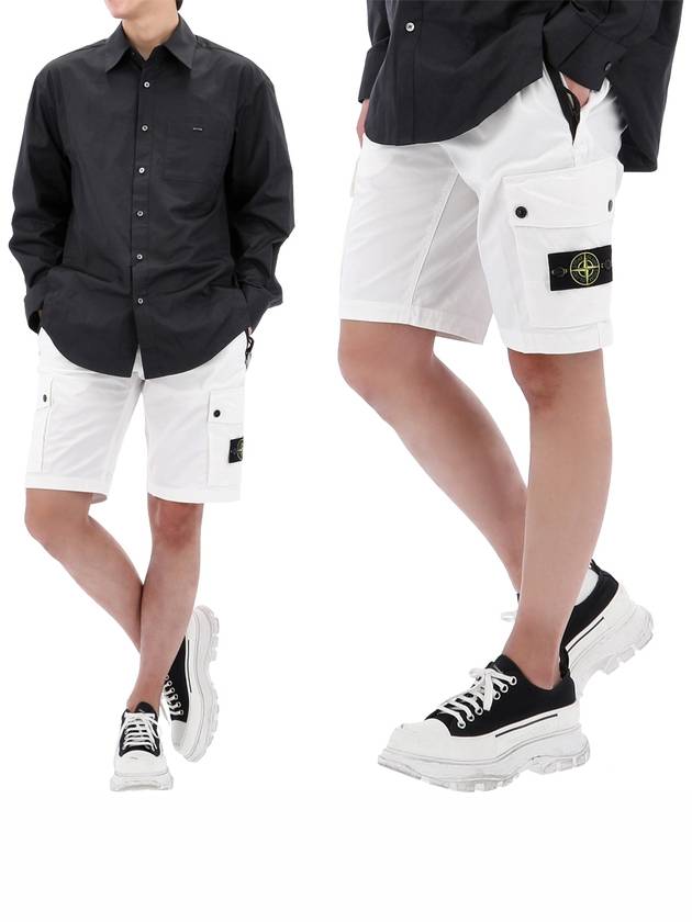 Wappen Cargo Bermuda Shorts White - STONE ISLAND - BALAAN 2