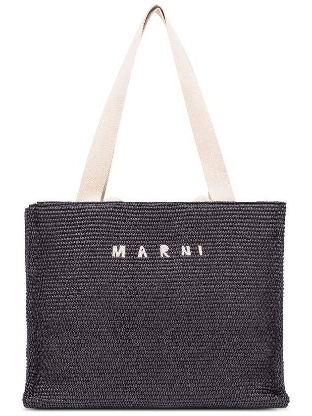 Raffia East West Tote Bag Black - MARNI - BALAAN 3