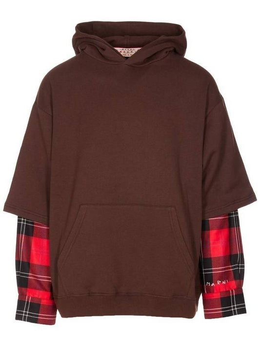 layered sweatshirt hood brown - MARNI - BALAAN 1
