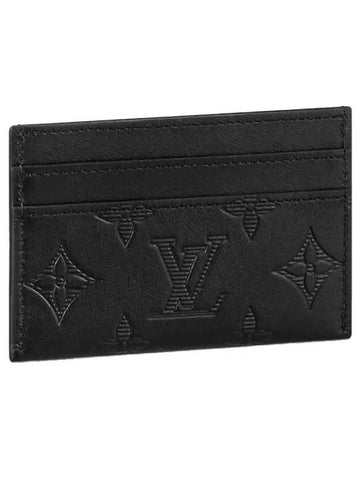 Monogram Double Card Wallet Black - LOUIS VUITTON - BALAAN 1