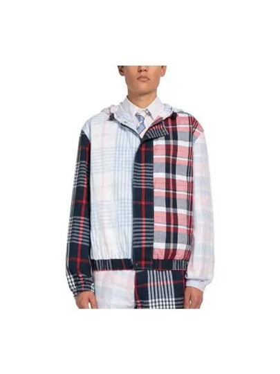 Fun Mix Madras Cotton Relaxed Hooded Jacket - THOM BROWNE - BALAAN 2