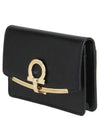 Gancini Calfskin Card Wallet Black - SALVATORE FERRAGAMO - BALAAN 3