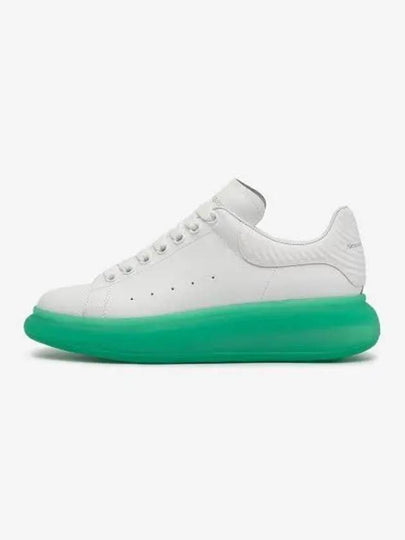 Oversized Leather Low-Top Sneakers Green White - ALEXANDER MCQUEEN - BALAAN 2