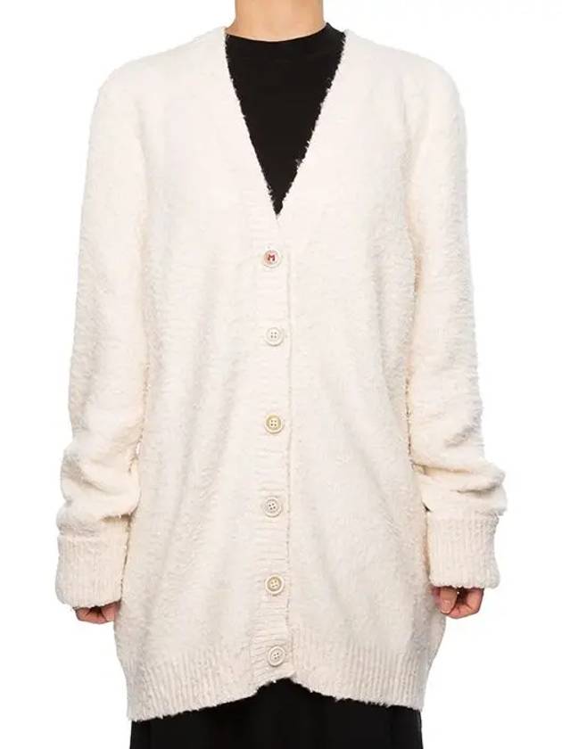 V-Neck Stitch Oversized Knit Cardigan White - MAISON MARGIELA - BALAAN 4