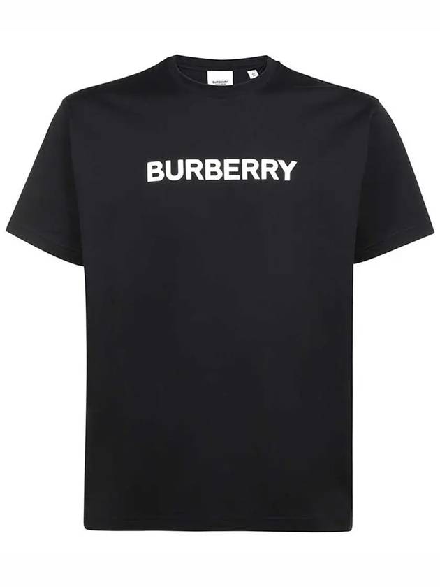 Logo Print Cotton Oversized Short Sleeve T-Shirt Black - BURBERRY - BALAAN 2