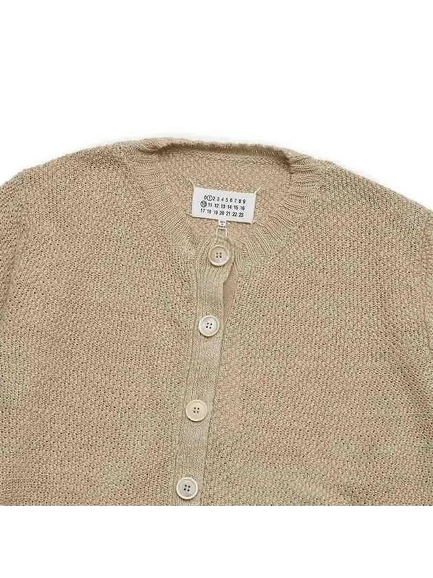 Hemp Basket Weave Knit Cardigan Beige - MAISON MARGIELA - BALAAN 4