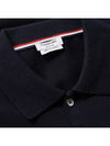 Men's Three Stripes Pocket Mercerized Short Sleeve Polo Shirt Navy - THOM BROWNE - BALAAN 3