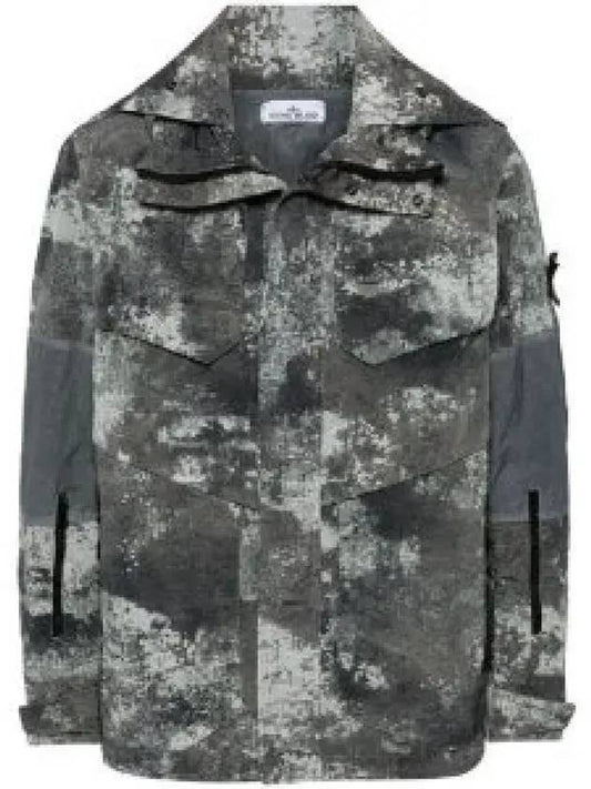 Dissolving Grid Camo Econyl Regenerated Nylon Hooded Jacket Grey - STONE ISLAND - BALAAN 2