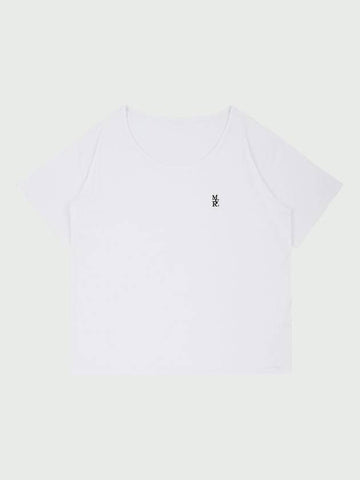 Unisex MVR Logo Wide U-Neck T-Shirt White - MAVRK - BALAAN 1