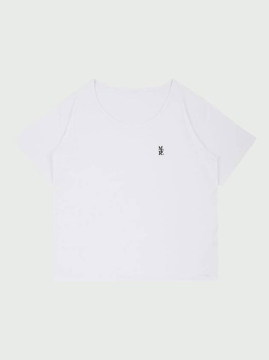 Unisex MVR Logo Wide U-Neck T-Shirt White - MAVRK - BALAAN 1