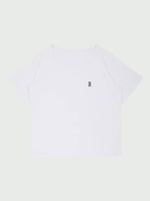 MVR Logo Wide U-Neck Short Sleeve T-Shirt White - MAVRK - BALAAN 2