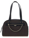 Logo Print Chain Shoulder Bag Black Brown - MICHAEL KORS - BALAAN 2