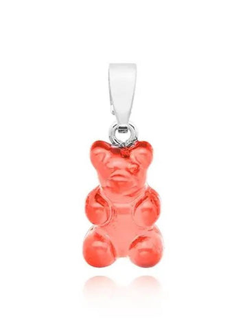 Nostalgia Bear Classic Jelly Red Silver Pendant Charm - CRYSTAL HAZE - BALAAN 1