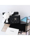 CC Logo Lambskin Silver Zipper Card Wallet Black - CHANEL - BALAAN 10