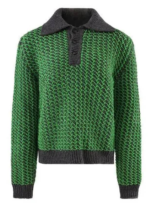 Textured Knit Top Green - BOTTEGA VENETA - BALAAN 2