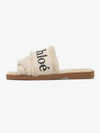 Woody Shearling Flat Mule Slippers Ivory - CHLOE - BALAAN 2