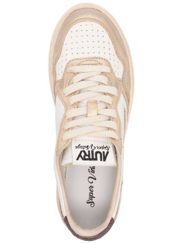 Autry Super Vintage Medalist Low Sneakers In In White, Red And Gold Leather Shoes - AUTRY - BALAAN 4