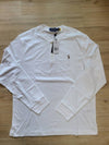 Custom slim fit white henley neck long sleeve tshirt - POLO RALPH LAUREN - BALAAN 6