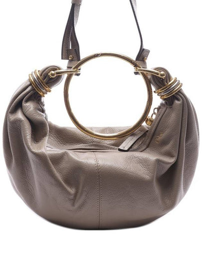 Small Bracelet Hobo Grain Leather Tote Bag Grey - CHLOE - BALAAN 2