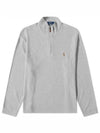 Embroidered Pony Logo Half Zip-Up Knit Top Grey - POLO RALPH LAUREN - BALAAN 2