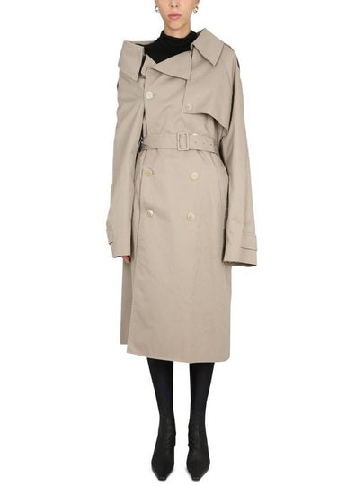 double breasted overfit trench coat beige - BALENCIAGA - BALAAN 2