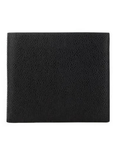 Pebble Grain Leather Half Wallet Black - THOM BROWNE - BALAAN 2