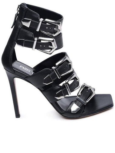 Paris Texas 'Ursula' Black Leather Sandals - PARIS TEXAS - BALAAN 1