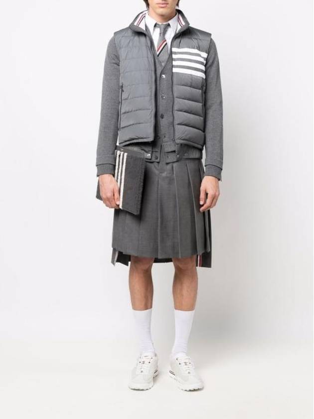 4 Bar Poly Twill Down Vest Grey - THOM BROWNE - BALAAN 3