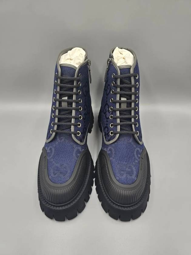 Maxi GG lace up ankle boots navy - GUCCI - BALAAN 3