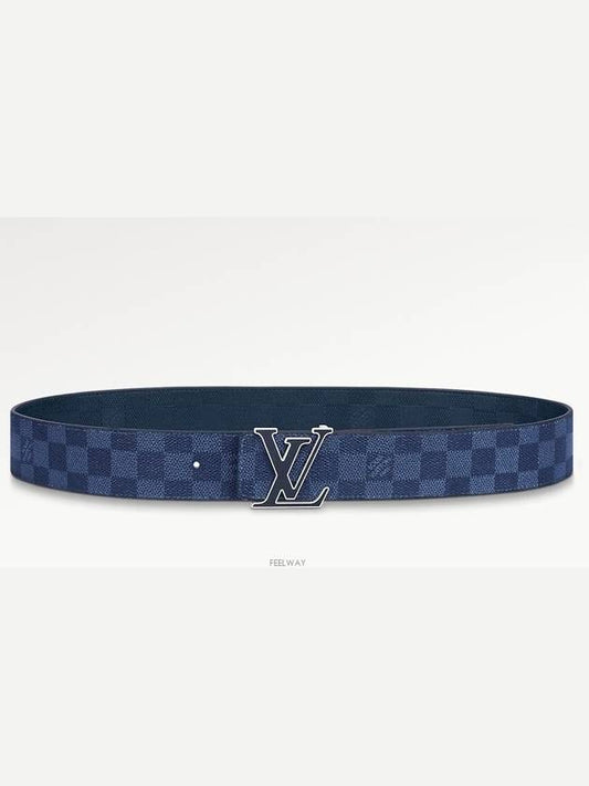 LV Initial 40mm Reversible Leather Belt Blue - LOUIS VUITTON - BALAAN 2