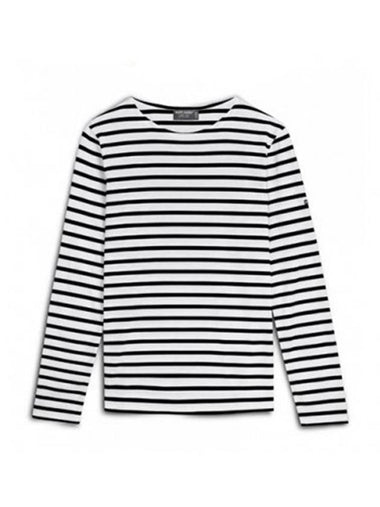 Minquiers Modern Stripe Long Sleeve T-Shirt Neige Noir - SAINT JAMES - BALAAN 1