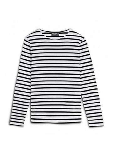 Minquiers Modern Stripe Long Sleeve T-Shirt Neige Noir - SAINT JAMES - BALAAN 1