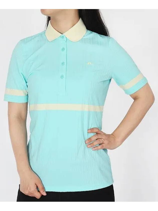 Golf Moira Short Sleeve Polo Shirt Aruba Blue - J.LINDEBERG - BALAAN 2