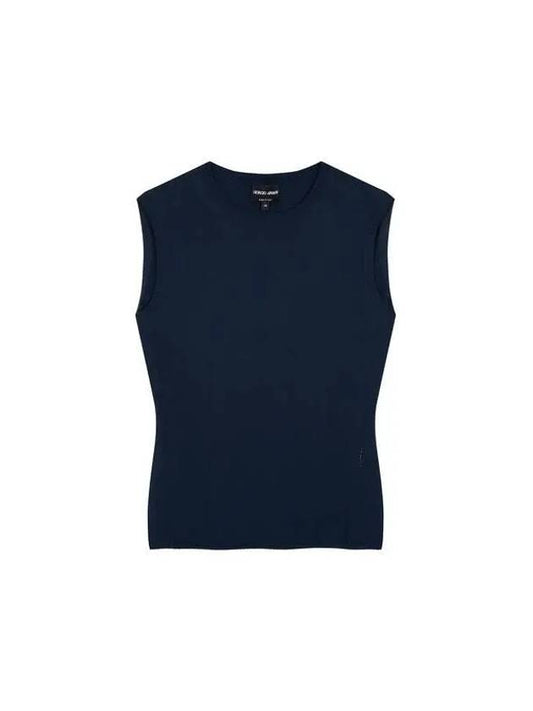 Women s Cropped Crew Neck Vest Navy 270094 - GIORGIO ARMANI - BALAAN 1